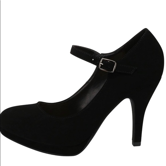 Cambridge Select Shoes - Mary Jane Buckle Strap Cushioned High Heel Pump